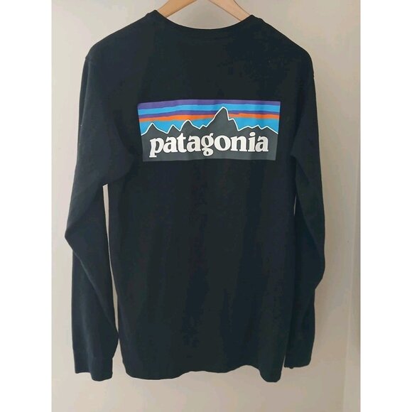 Patagonia Responsibili-tee Logo L/S T-Shirt Size Small Black - Picture 1 of 8